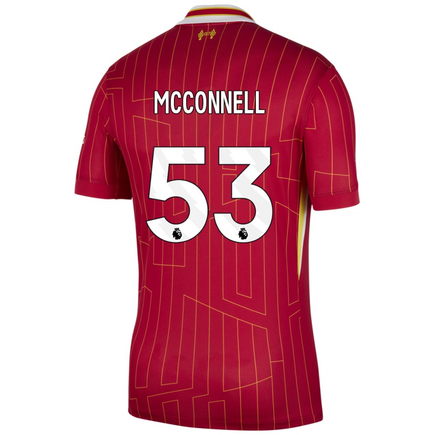 Niño Camiseta James Mcconnell #53 Rojo Amarillo Blanco 1ª Equipación 2024/25 La Camisa México