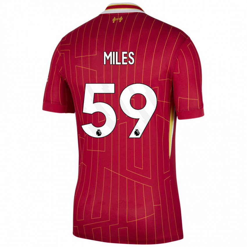 Niño Camiseta Terence Miles #59 Rojo Amarillo Blanco 1ª Equipación 2024/25 La Camisa México