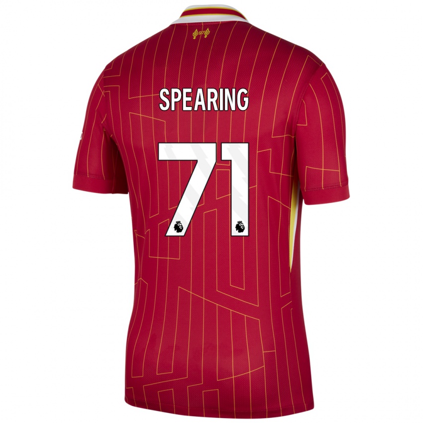 Niño Camiseta Jay Spearing #71 Rojo Amarillo Blanco 1ª Equipación 2024/25 La Camisa México