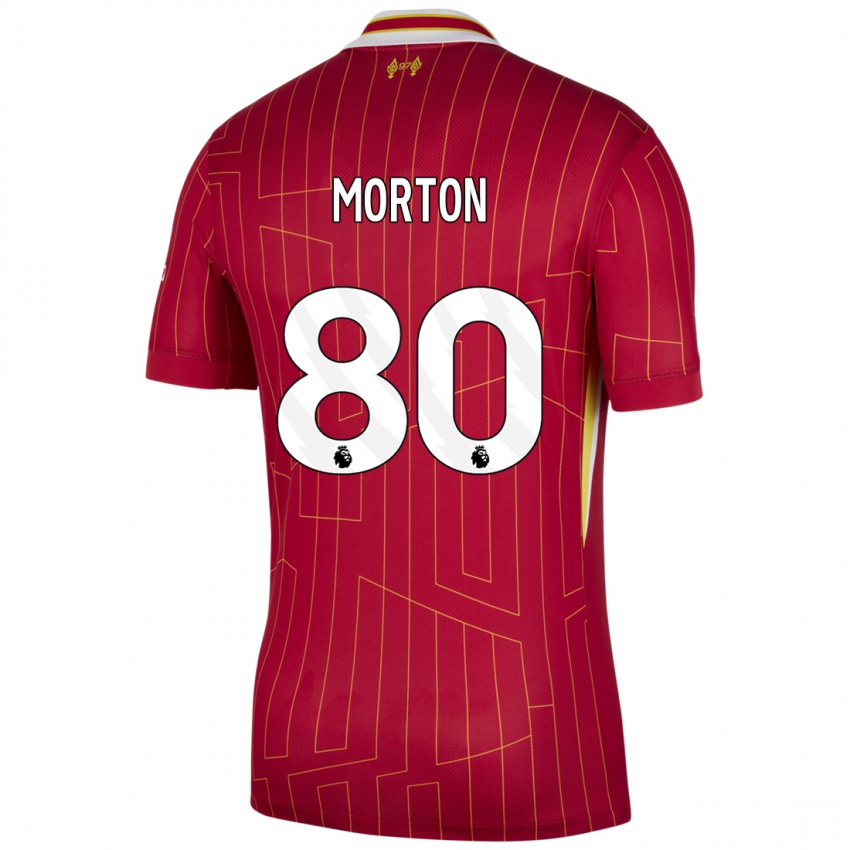 Niño Camiseta Tyler Morton #80 Rojo Amarillo Blanco 1ª Equipación 2024/25 La Camisa México