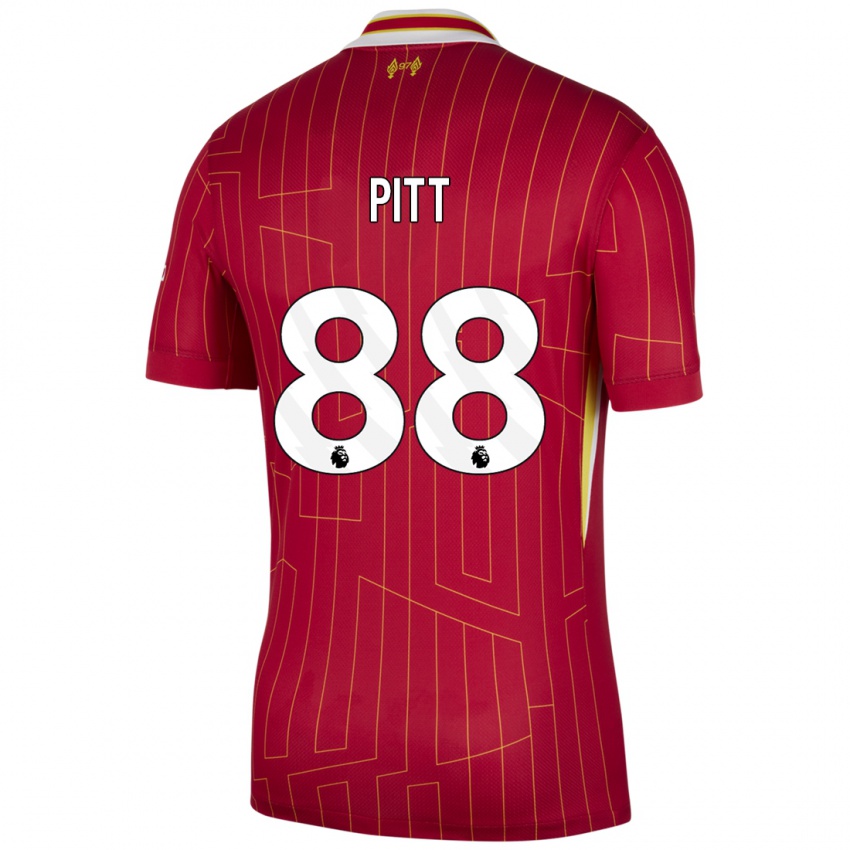 Niño Camiseta Lucas Pitt #88 Rojo Amarillo Blanco 1ª Equipación 2024/25 La Camisa México