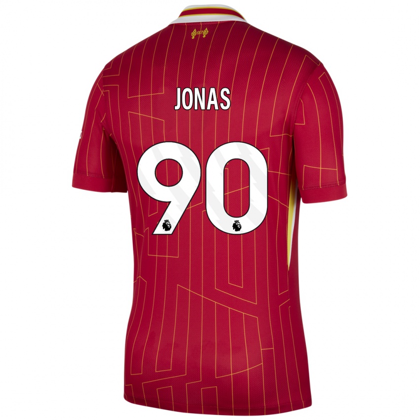 Niño Camiseta Lee Jonas #90 Rojo Amarillo Blanco 1ª Equipación 2024/25 La Camisa México