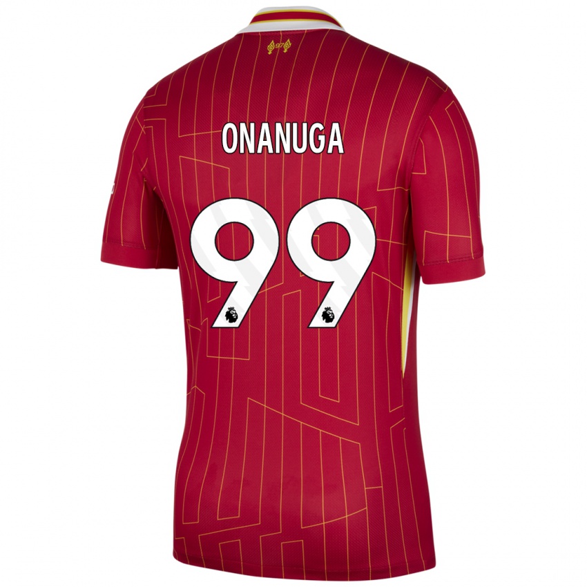 Niño Camiseta Fola Onanuga #99 Rojo Amarillo Blanco 1ª Equipación 2024/25 La Camisa México