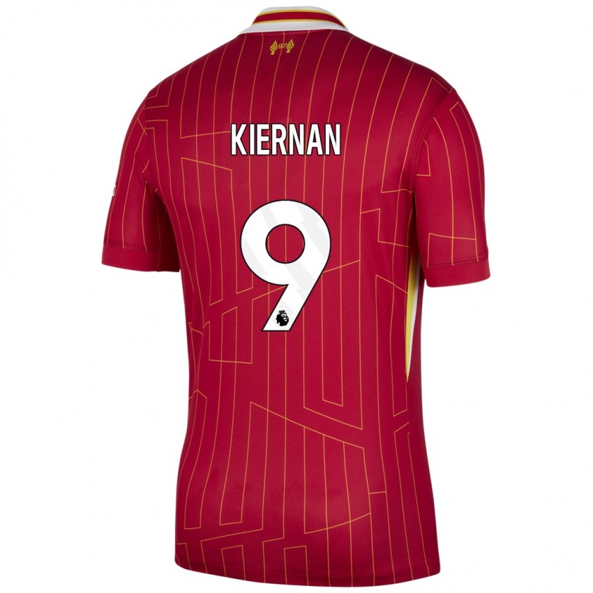 Niño Camiseta Leanne Kiernan #9 Rojo Amarillo Blanco 1ª Equipación 2024/25 La Camisa México