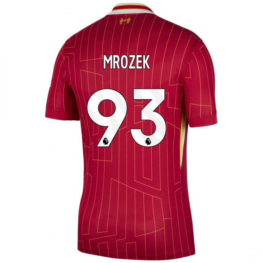 Niño Camiseta Fabian Mrozek #93 Rojo Amarillo Blanco 1ª Equipación 2024/25 La Camisa México