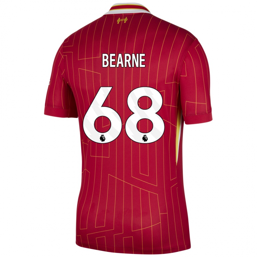 Niño Camiseta Jack Bearne #68 Rojo Amarillo Blanco 1ª Equipación 2024/25 La Camisa México