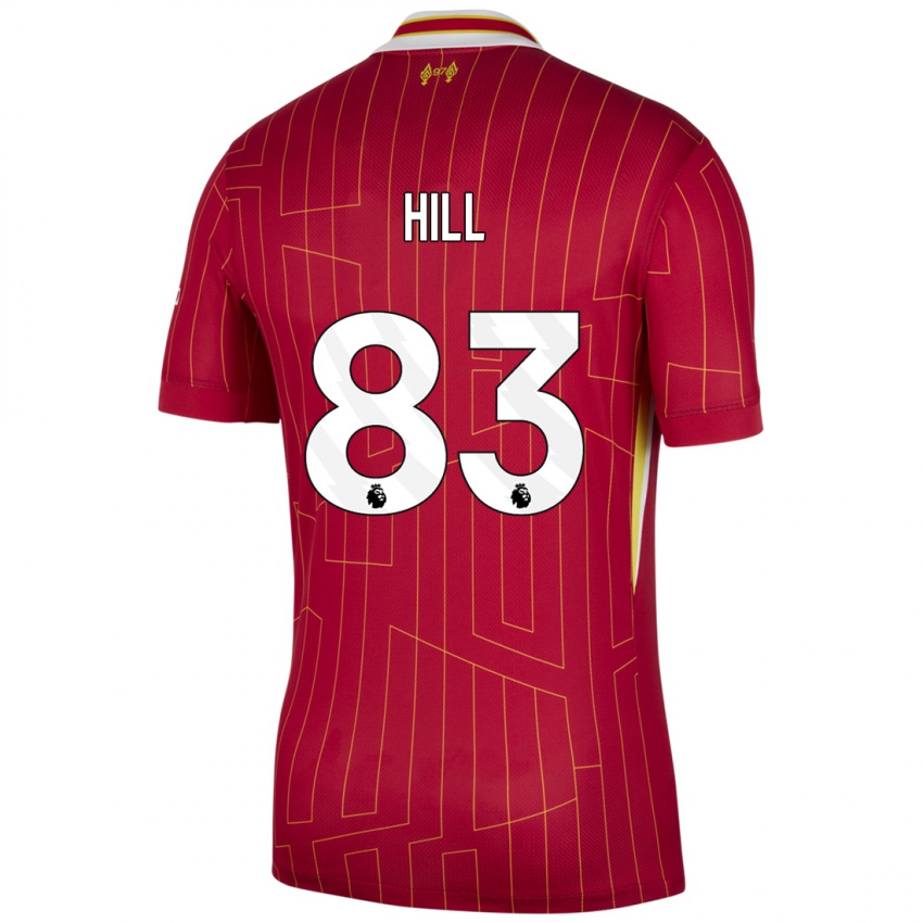 Niño Camiseta Thomas Hill #83 Rojo Amarillo Blanco 1ª Equipación 2024/25 La Camisa México