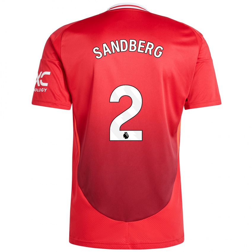 Niño Camiseta Anna Sandberg #2 Rojo Brillante 1ª Equipación 2024/25 La Camisa México