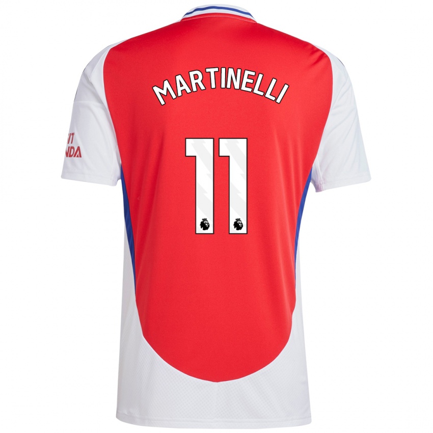 Niño Camiseta Gabriel Martinelli #11 Rojo Blanco 1ª Equipación 2024/25 La Camisa México