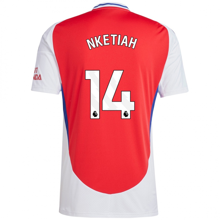 Niño Camiseta Eddie Nketiah #14 Rojo Blanco 1ª Equipación 2024/25 La Camisa México