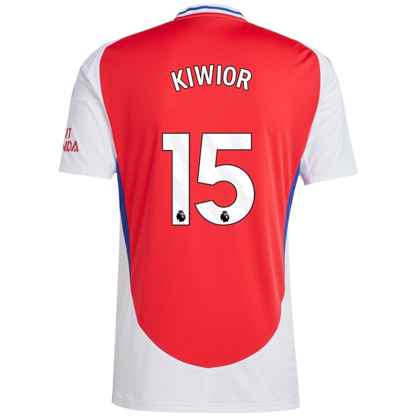 Niño Camiseta Jakub Kiwior #15 Rojo Blanco 1ª Equipación 2024/25 La Camisa México