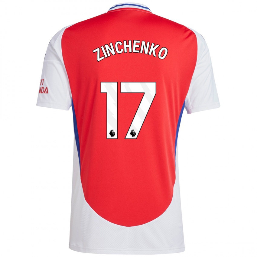 Niño Camiseta Oleksandr Zinchenko #17 Rojo Blanco 1ª Equipación 2024/25 La Camisa México