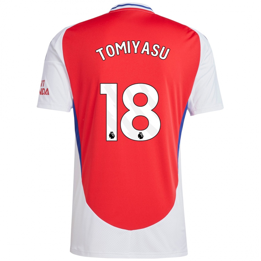 Niño Camiseta Takehiro Tomiyasu #18 Rojo Blanco 1ª Equipación 2024/25 La Camisa México