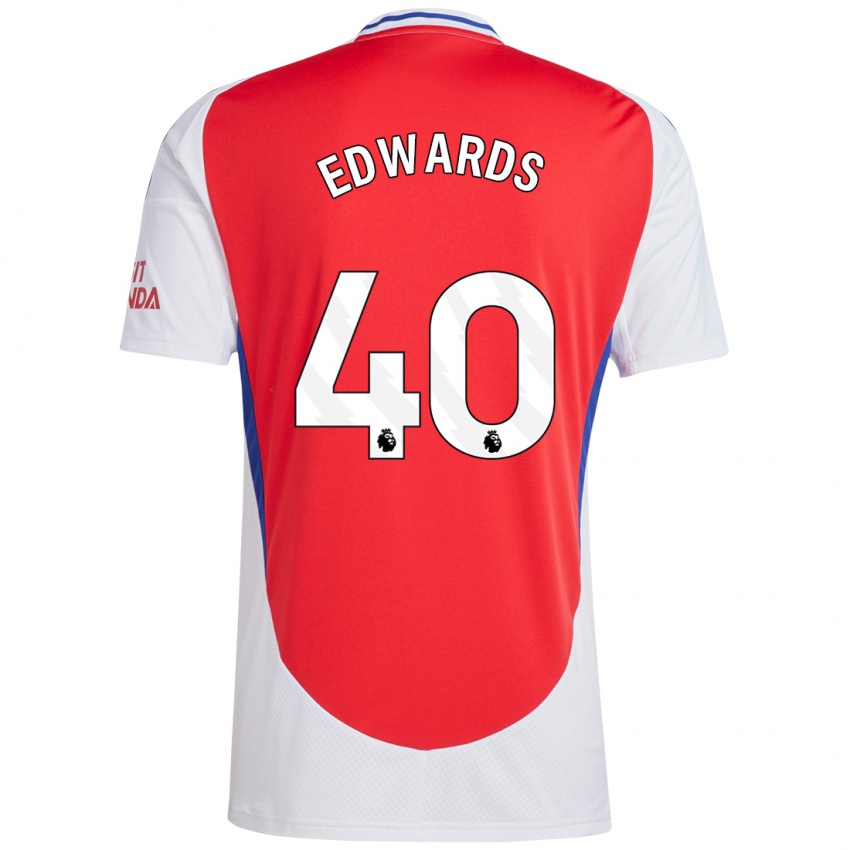 Niño Camiseta Khayon Edwards #40 Rojo Blanco 1ª Equipación 2024/25 La Camisa México