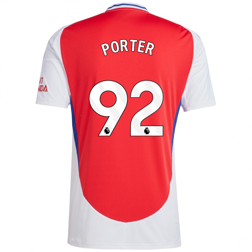 Niño Camiseta Jack Porter #92 Rojo Blanco 1ª Equipación 2024/25 La Camisa México