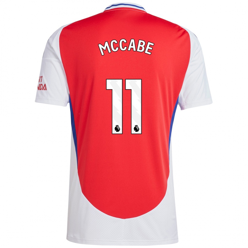 Niño Camiseta Katie Mccabe #11 Rojo Blanco 1ª Equipación 2024/25 La Camisa México