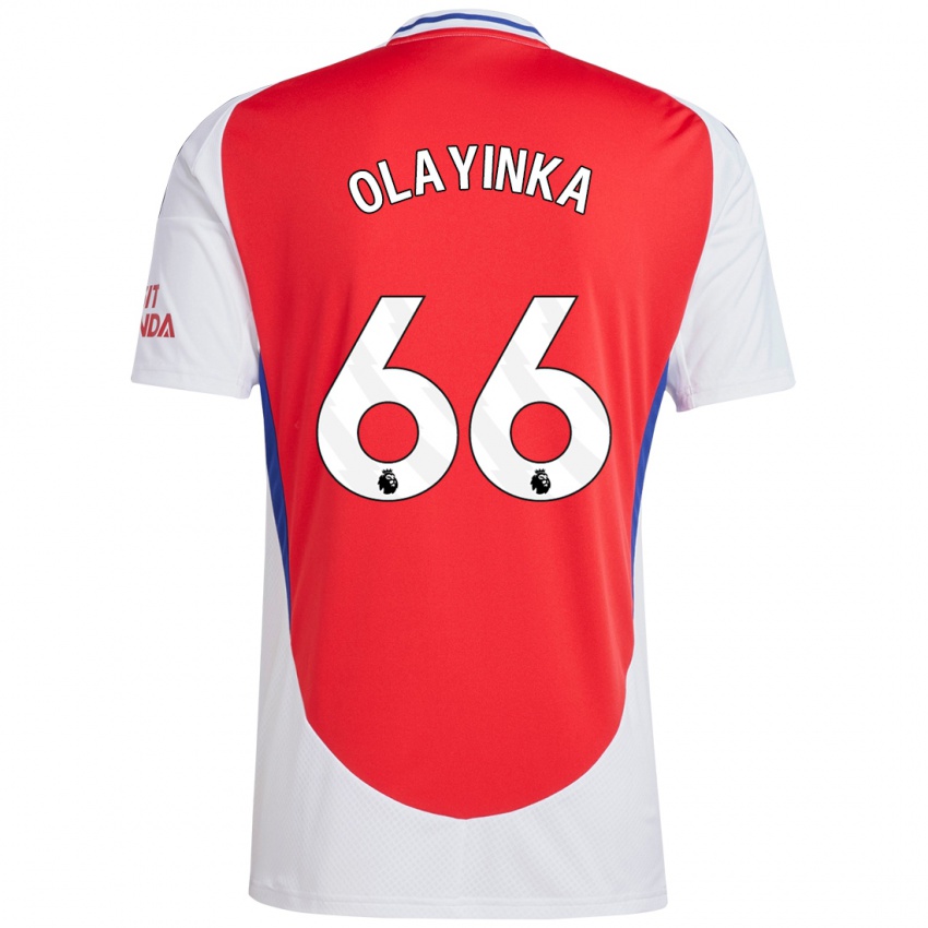 Niño Camiseta James Olayinka #66 Rojo Blanco 1ª Equipación 2024/25 La Camisa México