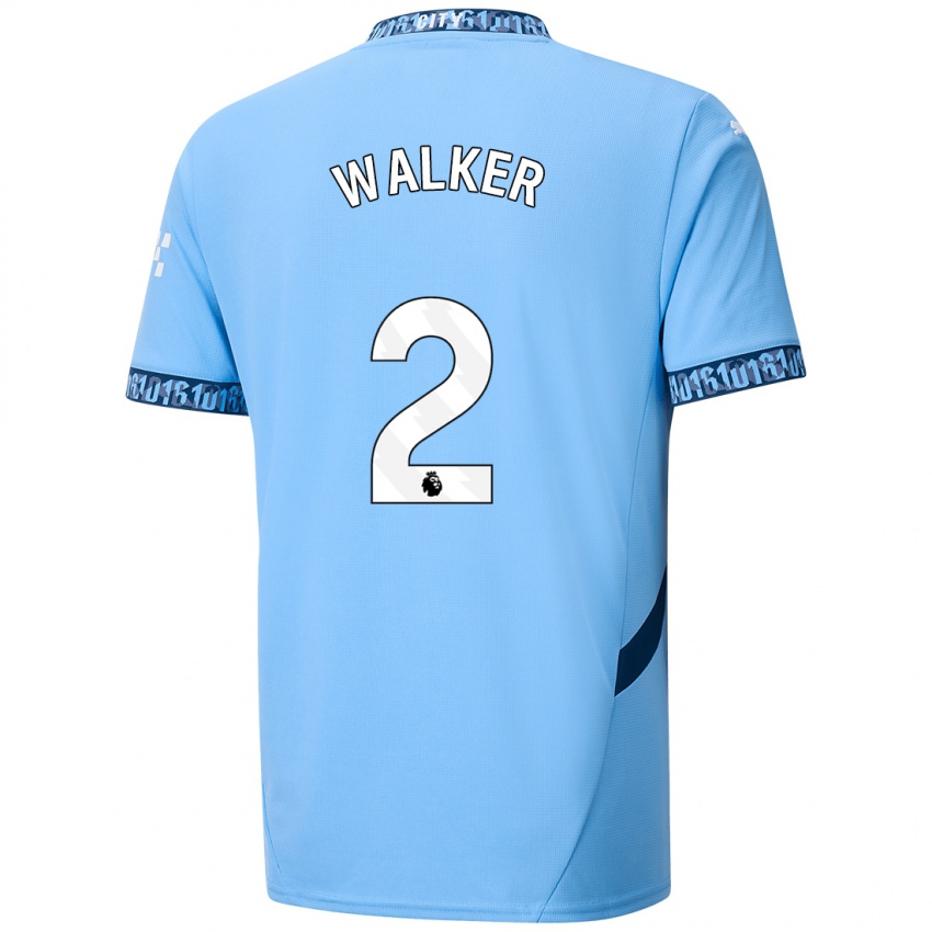 Niño Camiseta Kyle Walker #2 Azul Marino 1ª Equipación 2024/25 La Camisa México