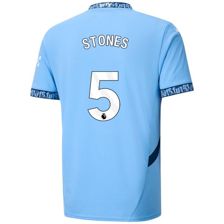 Niño Camiseta John Stones #5 Azul Marino 1ª Equipación 2024/25 La Camisa México