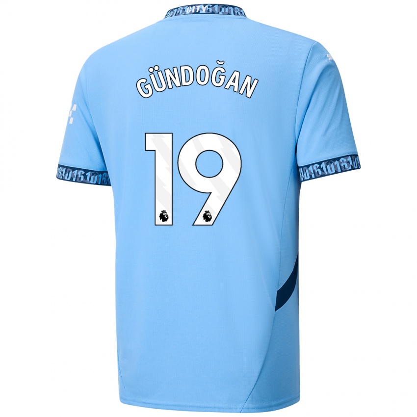 Niño Camiseta Ilkay Gundogan #19 Azul Marino 1ª Equipación 2024/25 La Camisa México