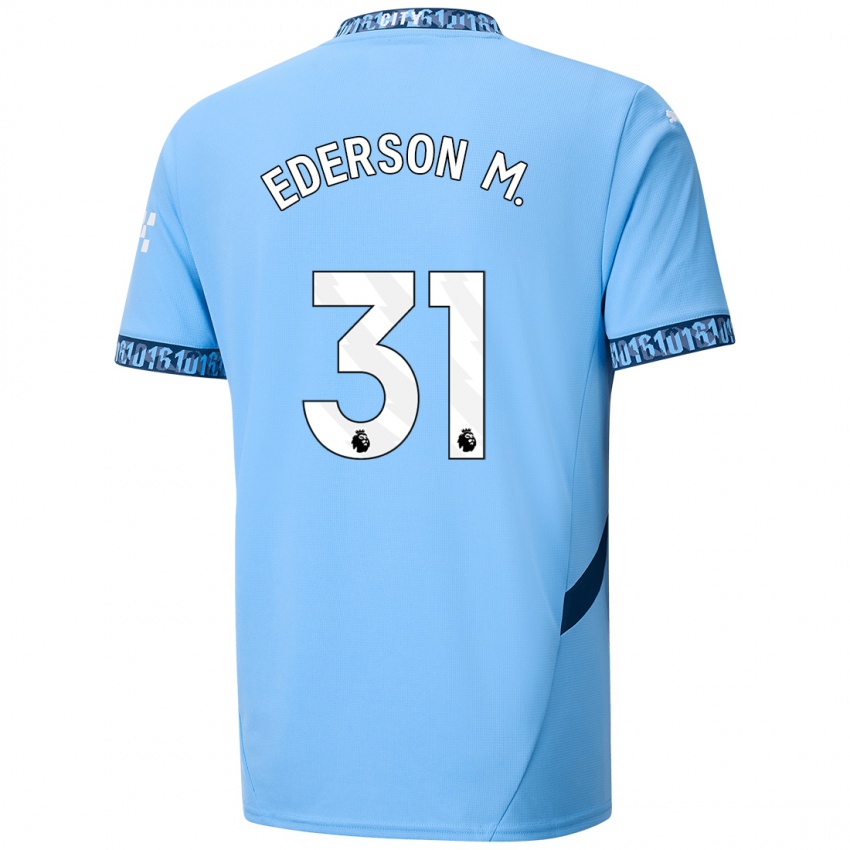 Niño Camiseta Ederson Moraes #31 Azul Marino 1ª Equipación 2024/25 La Camisa México