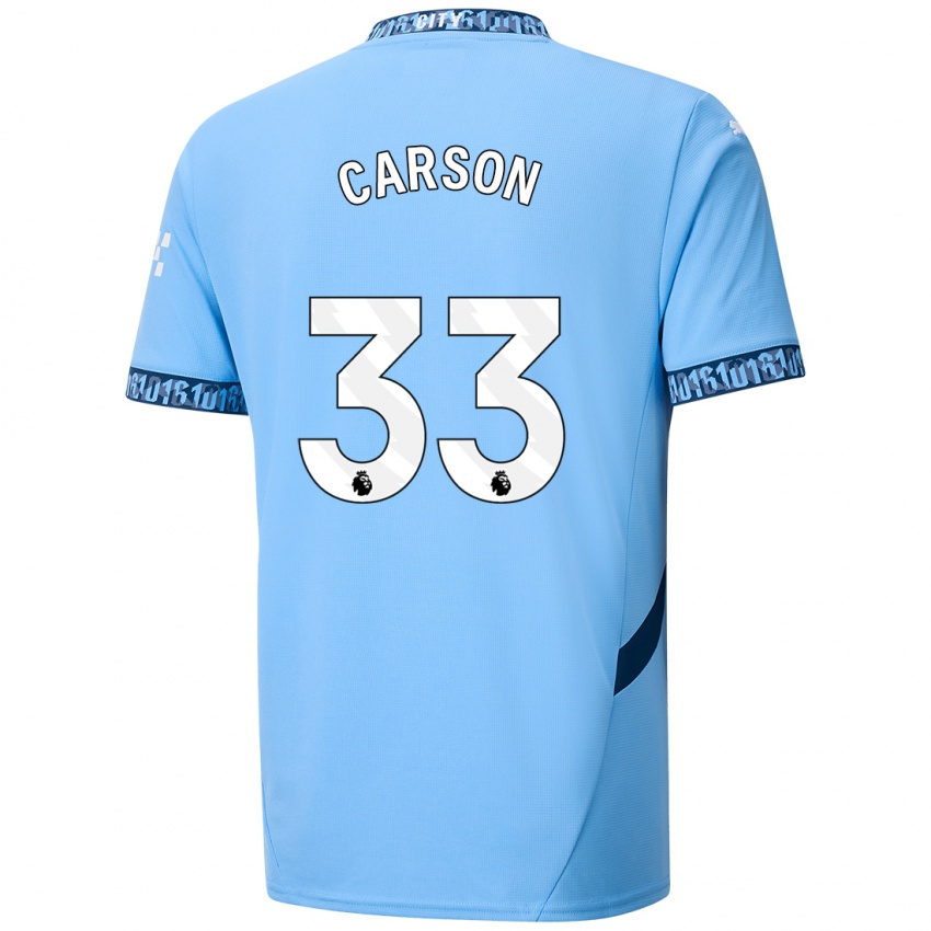 Niño Camiseta Scott Carson #33 Azul Marino 1ª Equipación 2024/25 La Camisa México