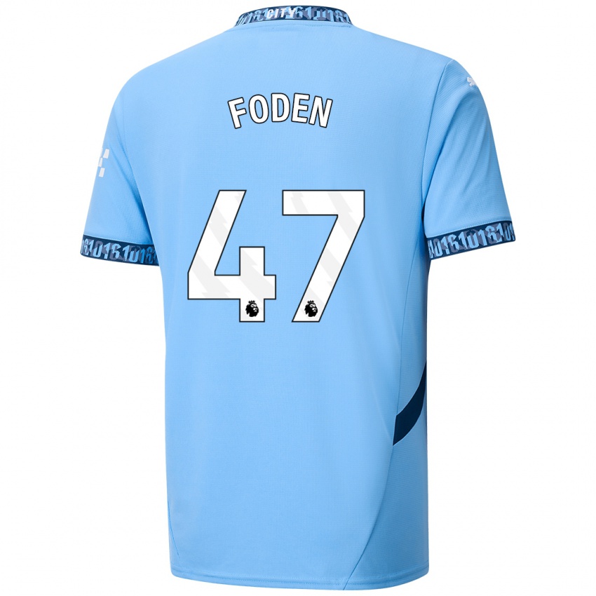 Niño Camiseta Phil Foden #47 Azul Marino 1ª Equipación 2024/25 La Camisa México