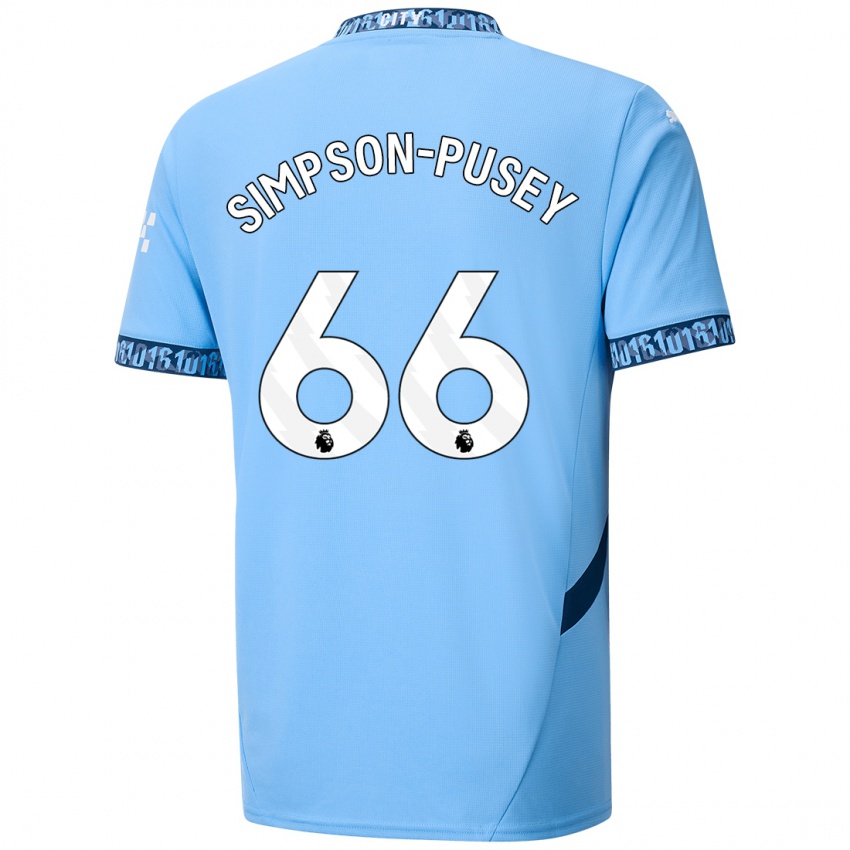 Niño Camiseta Jahmai Simpson-Pusey #66 Azul Marino 1ª Equipación 2024/25 La Camisa México