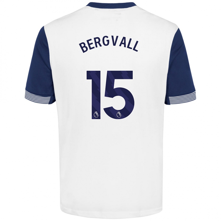 Niño Camiseta Lucas Bergvall #15 Blanco Azul 1ª Equipación 2024/25 La Camisa México