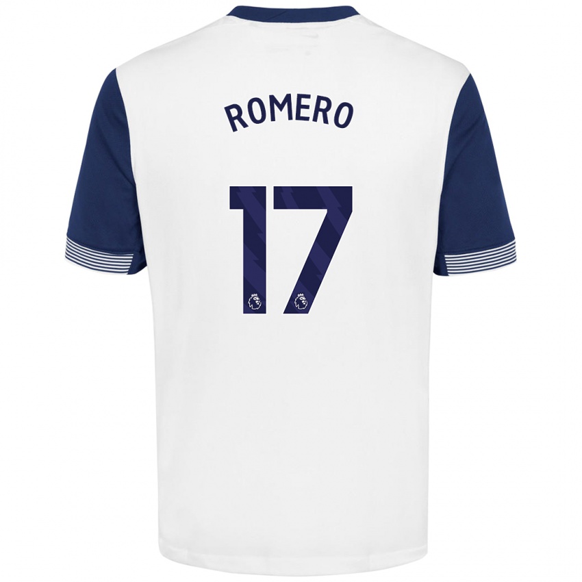 Niño Camiseta Cristian Romero #17 Blanco Azul 1ª Equipación 2024/25 La Camisa México