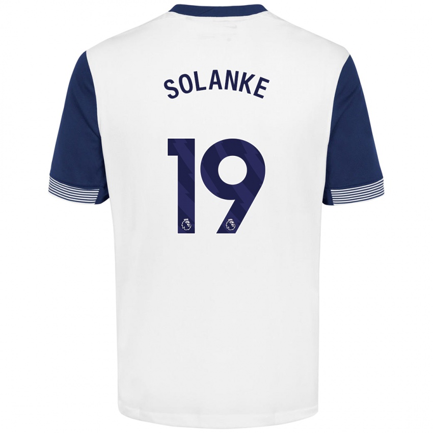 Niño Camiseta Dominic Solanke #19 Blanco Azul 1ª Equipación 2024/25 La Camisa México