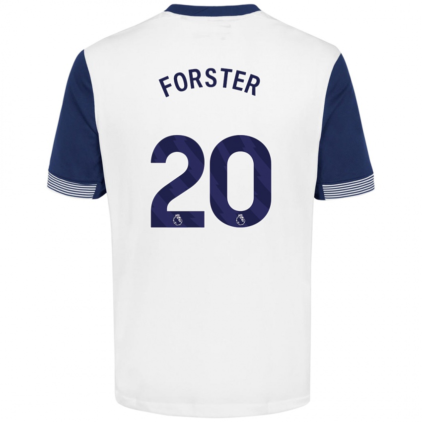 Niño Camiseta Fraser Forster #20 Blanco Azul 1ª Equipación 2024/25 La Camisa México