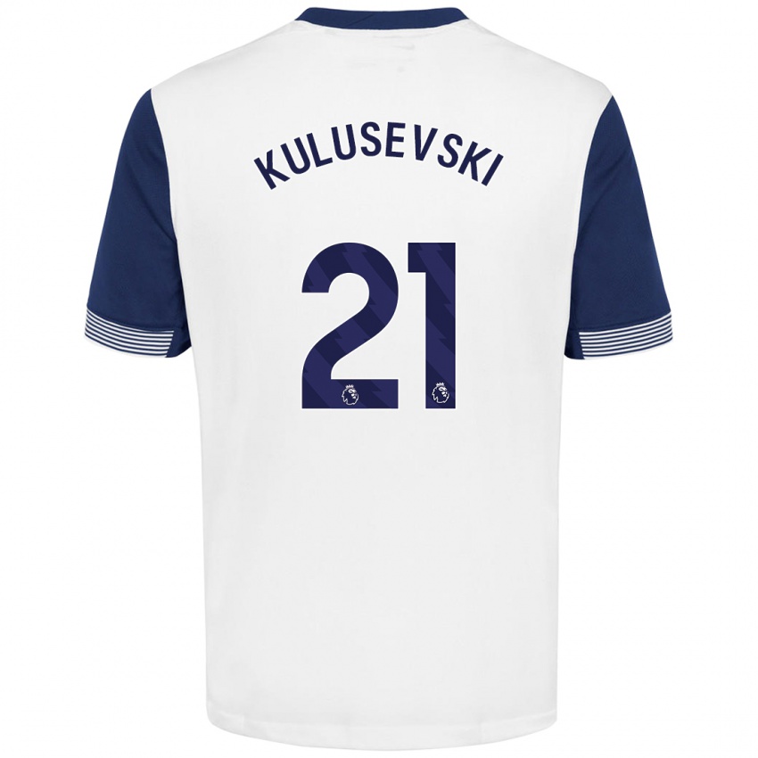 Niño Camiseta Dejan Kulusevski #21 Blanco Azul 1ª Equipación 2024/25 La Camisa México