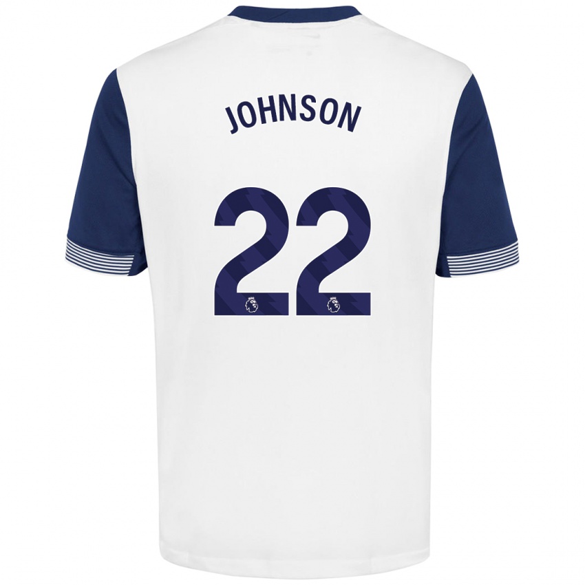 Niño Camiseta Brennan Johnson #22 Blanco Azul 1ª Equipación 2024/25 La Camisa México