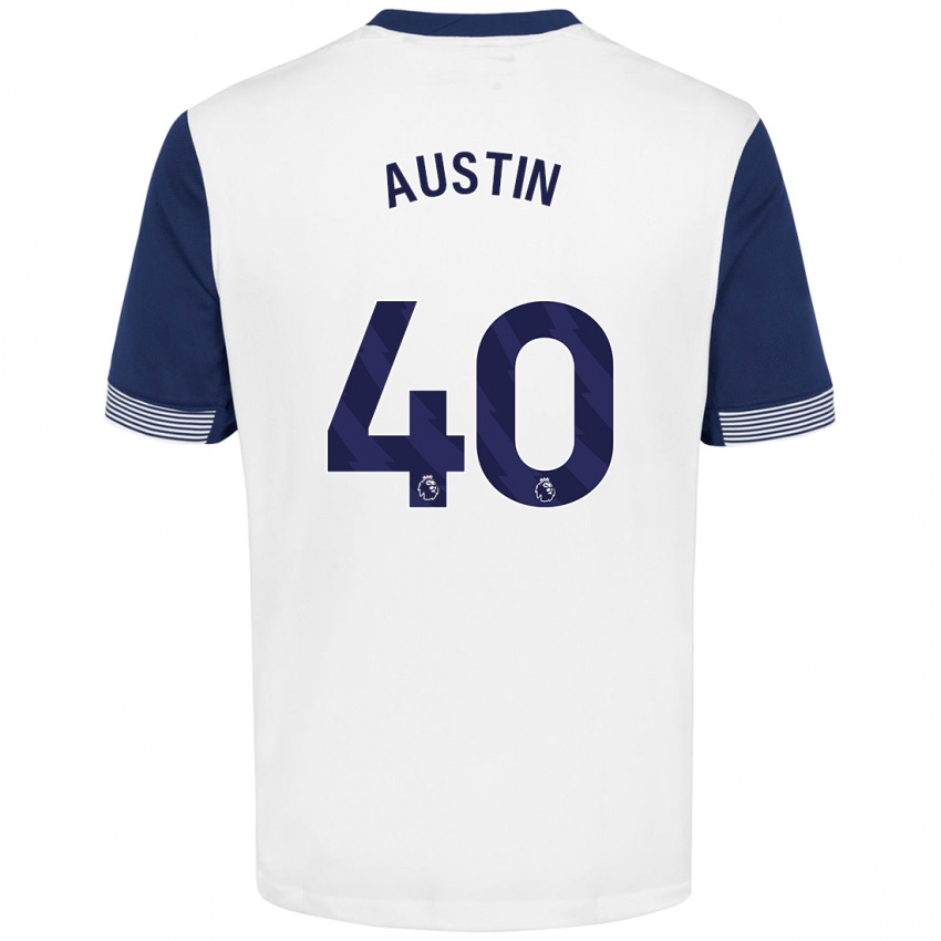 Niño Camiseta Brandon Austin #40 Blanco Azul 1ª Equipación 2024/25 La Camisa México