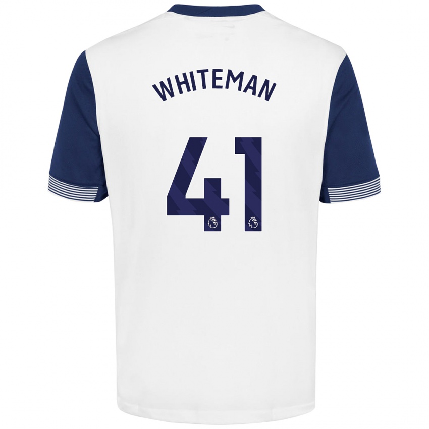 Niño Camiseta Alfie Whiteman #41 Blanco Azul 1ª Equipación 2024/25 La Camisa México