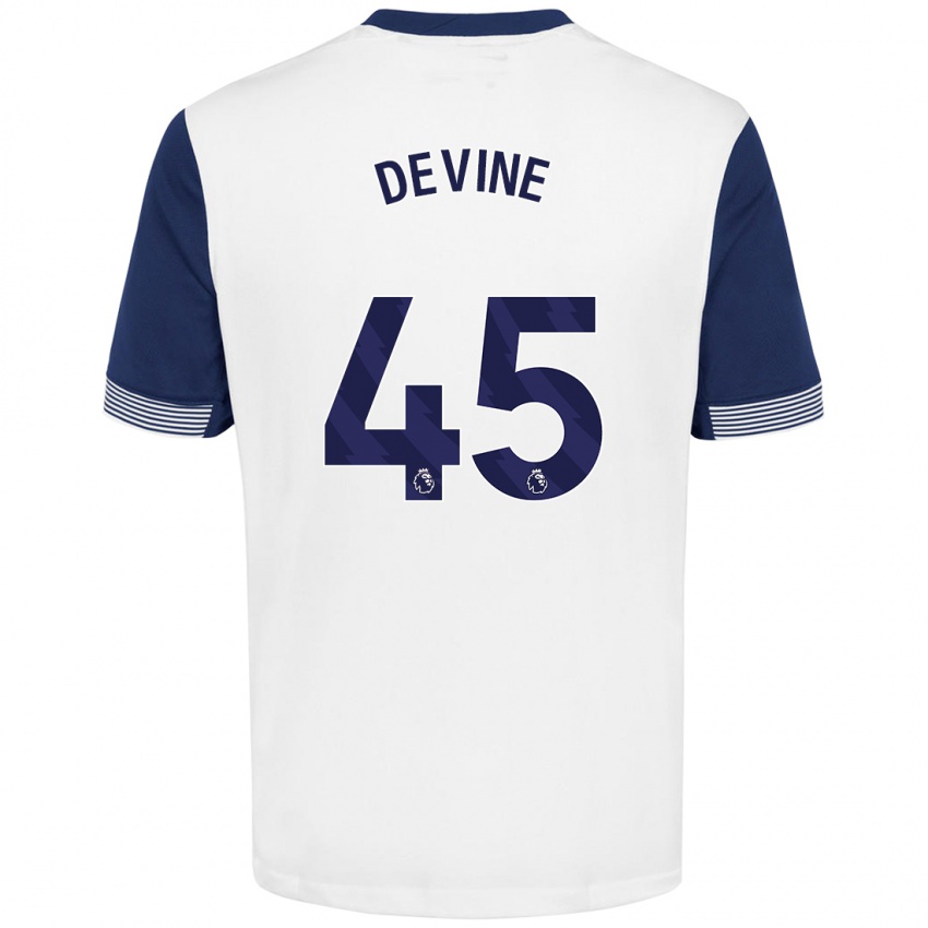 Niño Camiseta Alfie Devine #45 Blanco Azul 1ª Equipación 2024/25 La Camisa México