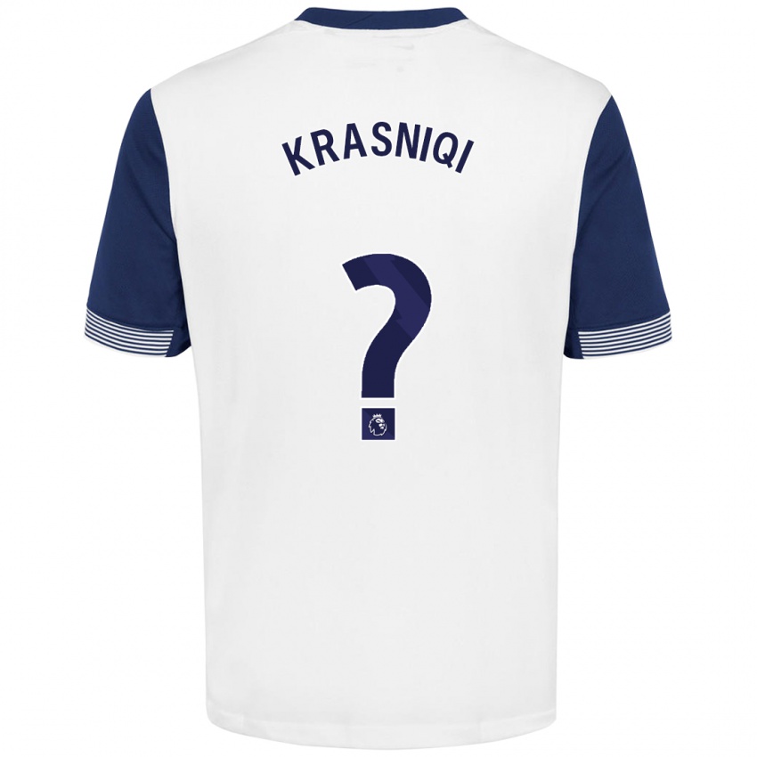 Niño Camiseta Elliot Krasniqi #0 Blanco Azul 1ª Equipación 2024/25 La Camisa México