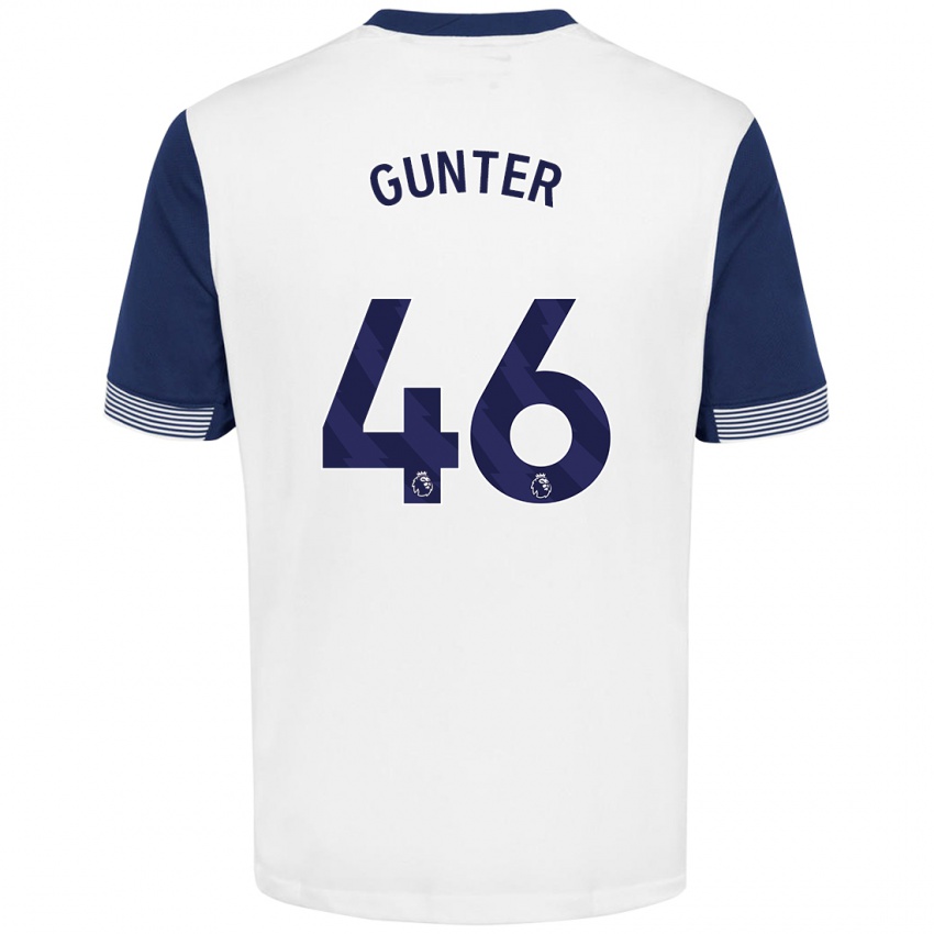 Niño Camiseta Luca Gunter #46 Blanco Azul 1ª Equipación 2024/25 La Camisa México