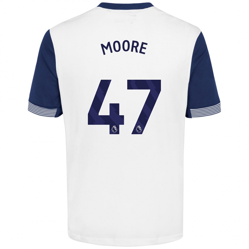 Niño Camiseta Mikey Moore #47 Blanco Azul 1ª Equipación 2024/25 La Camisa México