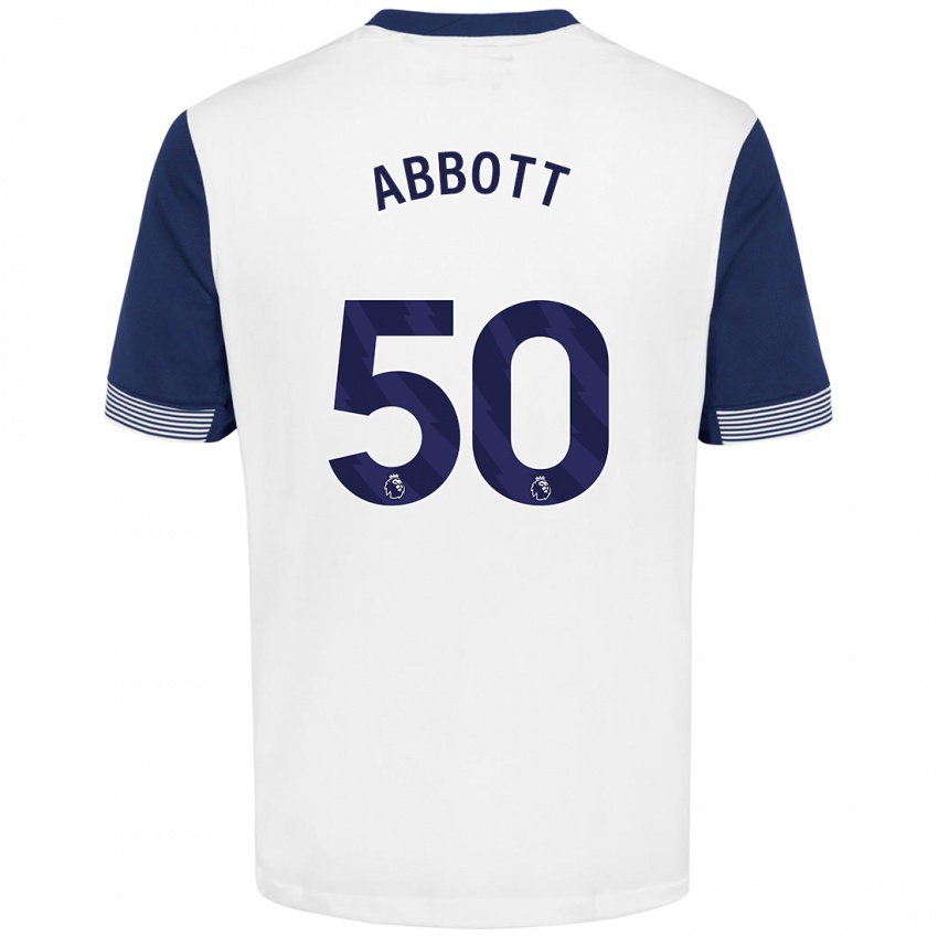 Niño Camiseta George Abbott #50 Blanco Azul 1ª Equipación 2024/25 La Camisa México