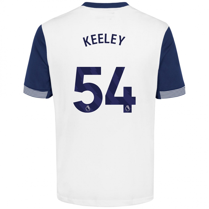 Niño Camiseta Josh Keeley #54 Blanco Azul 1ª Equipación 2024/25 La Camisa México