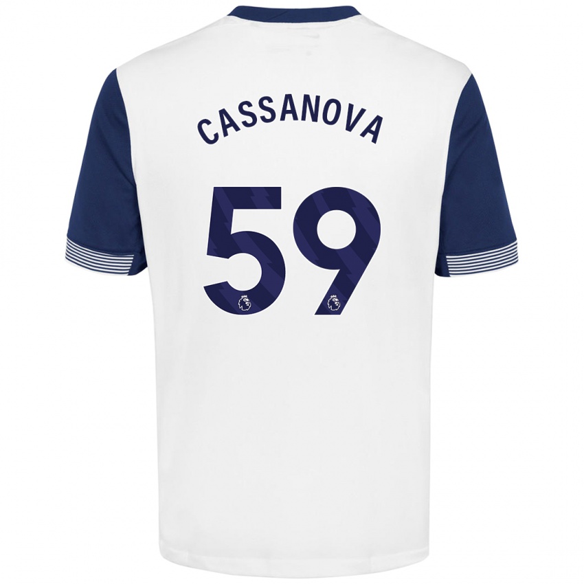 Niño Camiseta Dante Cassanova #59 Blanco Azul 1ª Equipación 2024/25 La Camisa México