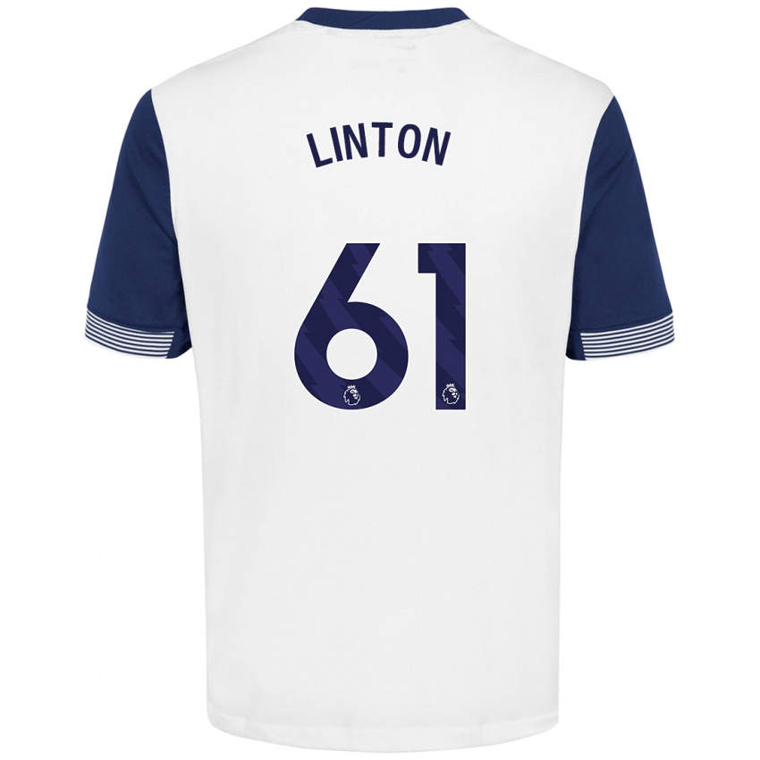 Niño Camiseta Jahziah Linton #61 Blanco Azul 1ª Equipación 2024/25 La Camisa México