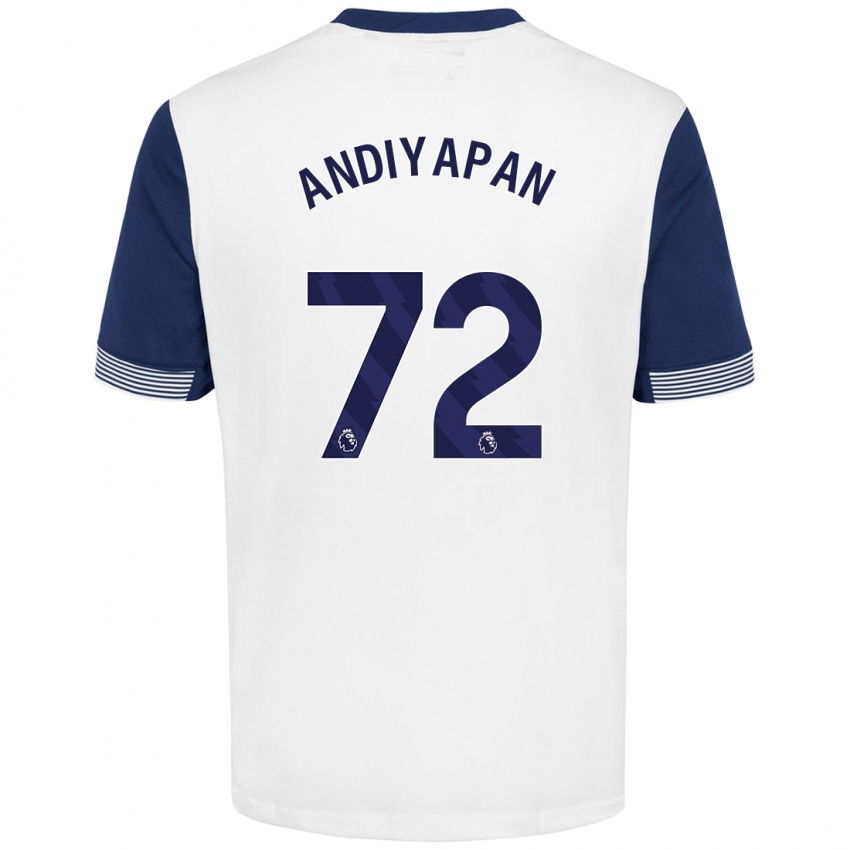 Niño Camiseta William Andiyapan #72 Blanco Azul 1ª Equipación 2024/25 La Camisa México