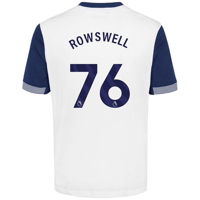 Niño Camiseta James Rowswell #76 Blanco Azul 1ª Equipación 2024/25 La Camisa México