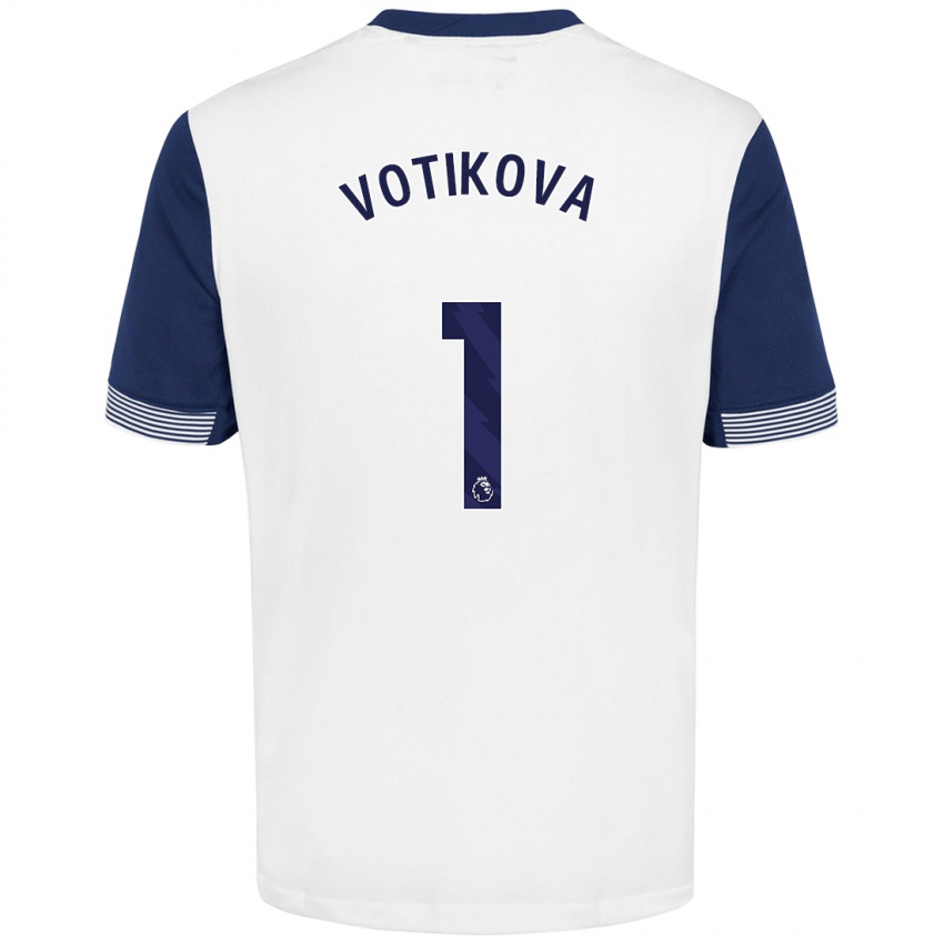 Niño Camiseta Barbora Votíková #1 Blanco Azul 1ª Equipación 2024/25 La Camisa México