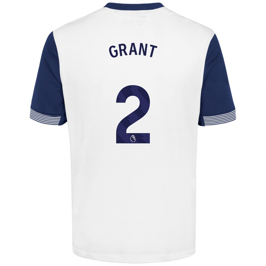 Niño Camiseta Charlotte Grant #2 Blanco Azul 1ª Equipación 2024/25 La Camisa México