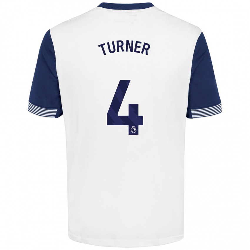 Niño Camiseta Amy Turner #4 Blanco Azul 1ª Equipación 2024/25 La Camisa México