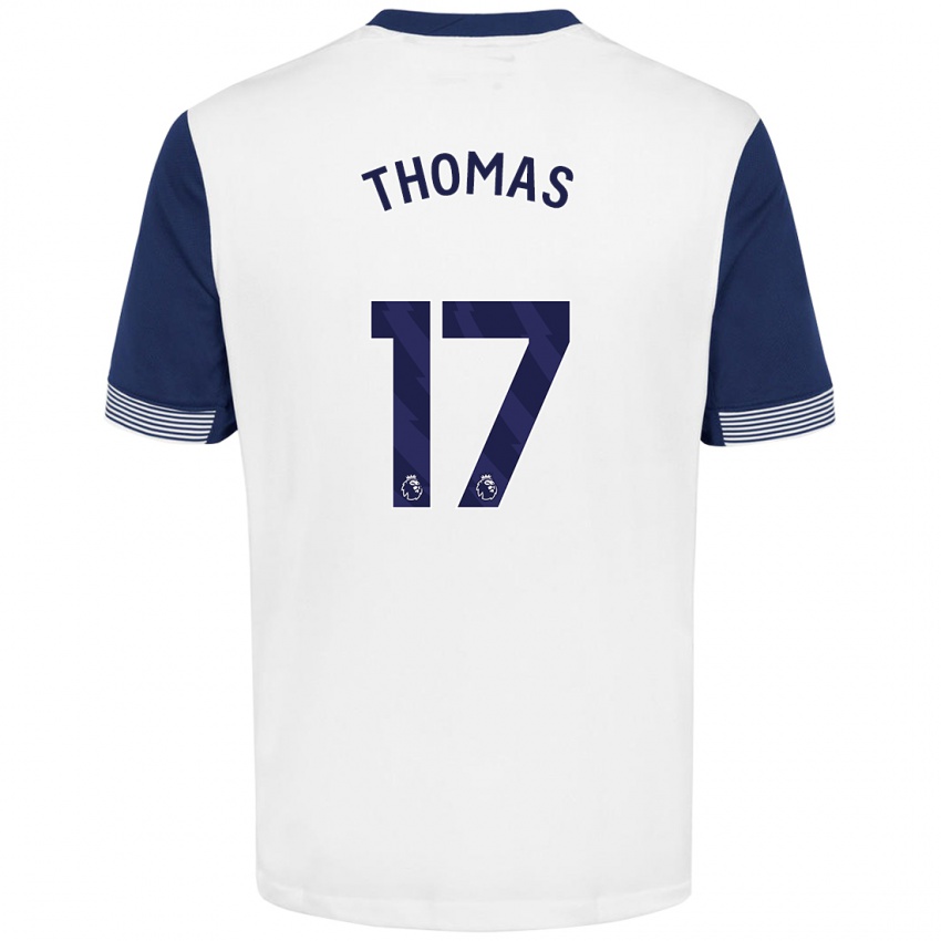 Niño Camiseta Martha Thomas #17 Blanco Azul 1ª Equipación 2024/25 La Camisa México